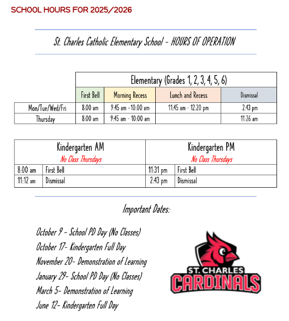 School Hours 2025 2026